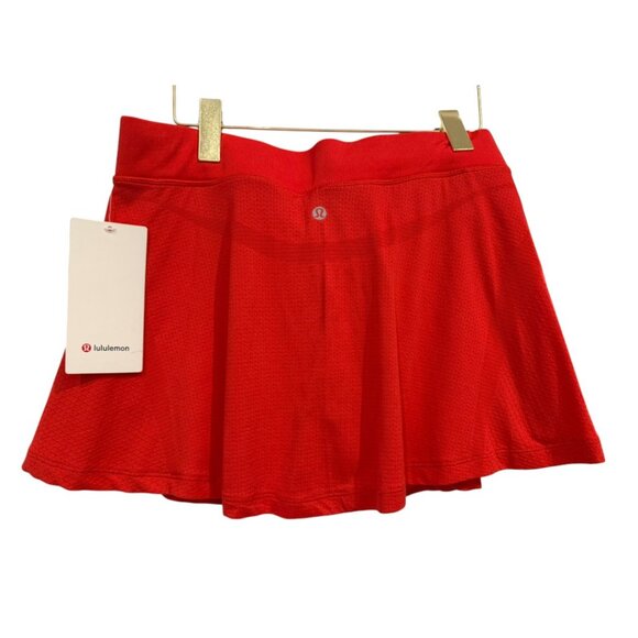 LULULEMON SWIFTLY TECH HIGH RISE SKIRT HOT HEAT/RED GLOW SZ 10 NWT - Picture 2 of 7